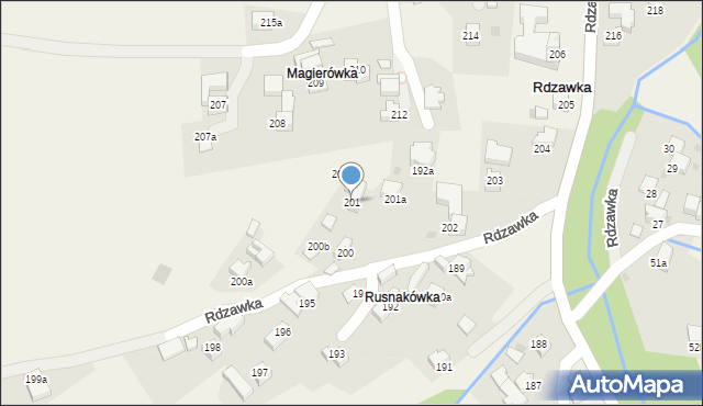 Rdzawka, Rdzawka, 201, mapa Rdzawka