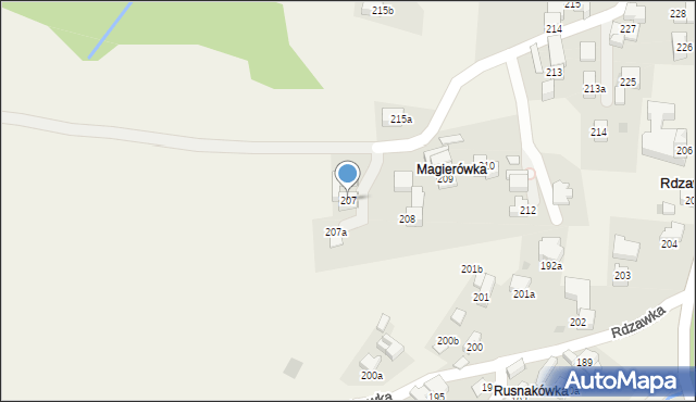 Rdzawka, Rdzawka, 207, mapa Rdzawka