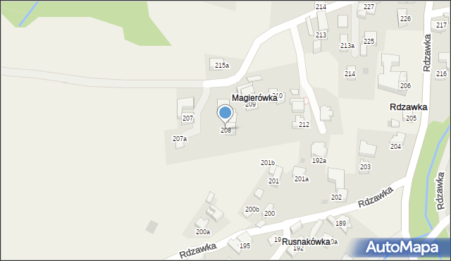 Rdzawka, Rdzawka, 208, mapa Rdzawka