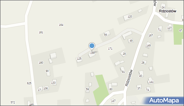 Rdziostów, Rdziostów, 130, mapa Rdziostów