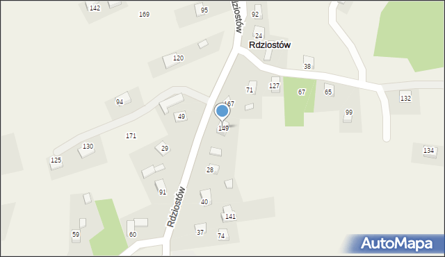 Rdziostów, Rdziostów, 149, mapa Rdziostów