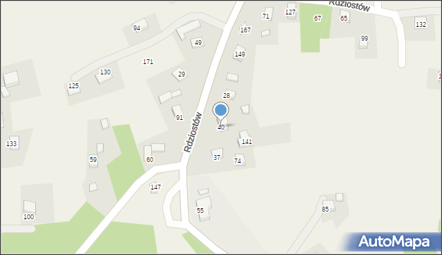 Rdziostów, Rdziostów, 40, mapa Rdziostów