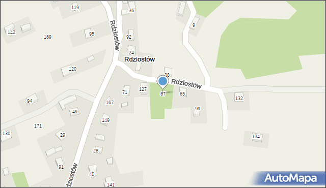 Rdziostów, Rdziostów, 67, mapa Rdziostów