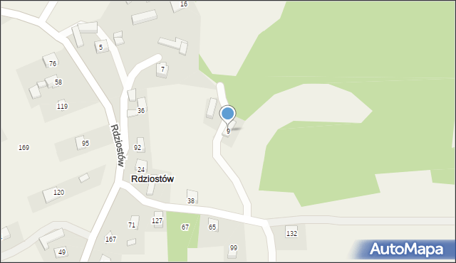 Rdziostów, Rdziostów, 9, mapa Rdziostów