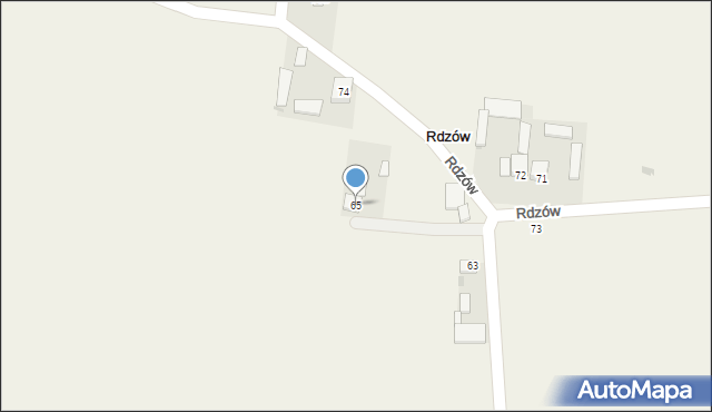 Rdzów, Rdzów, 65, mapa Rdzów