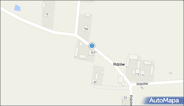 Rdzów, Rdzów, 74, mapa Rdzów