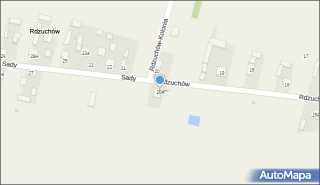 Rdzuchów, Rdzuchów, 20A, mapa Rdzuchów