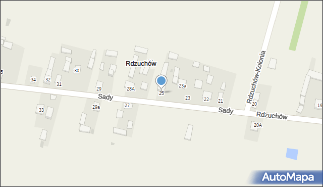 Rdzuchów, Rdzuchów, 25, mapa Rdzuchów