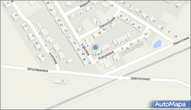 Smolec, Rdestowa, 1, mapa Smolec