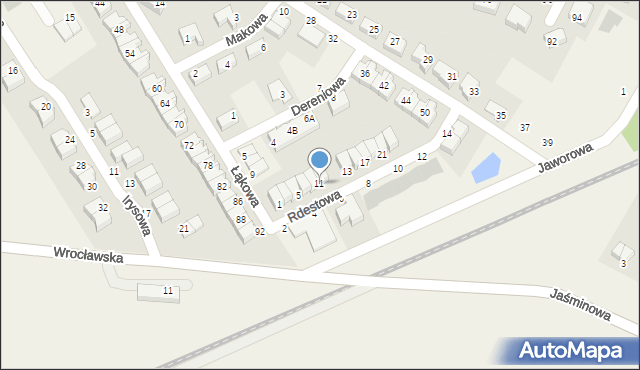 Smolec, Rdestowa, 11, mapa Smolec