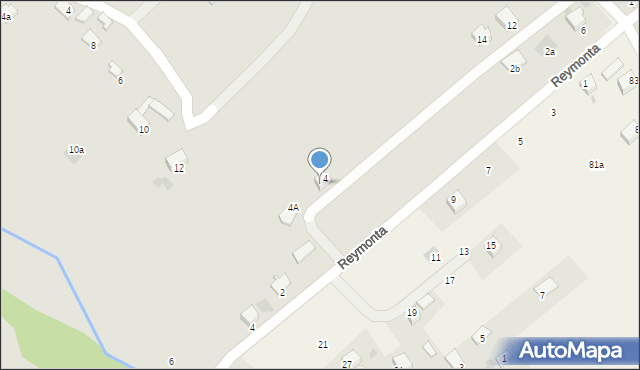 Alwernia, Reymonta Władysława, 4a, mapa Alwernia