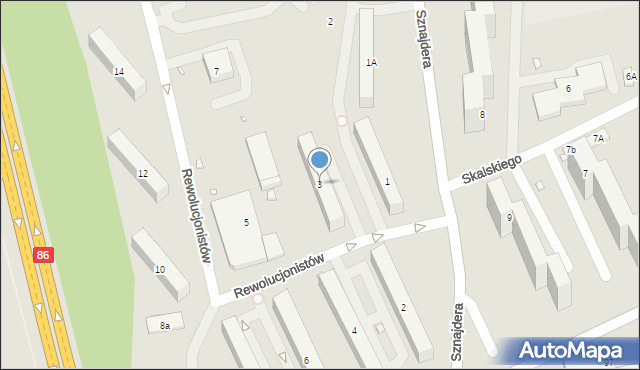 Będzin, Rewolucjonistów, 3, mapa Będzin