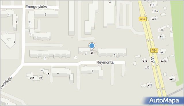 Bełchatów, Reymonta Władysława, 4a, mapa Bełchatów