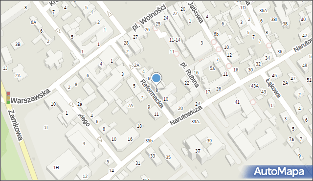 Biała Podlaska, Reformacka, 8, mapa Białej Podlaskiej