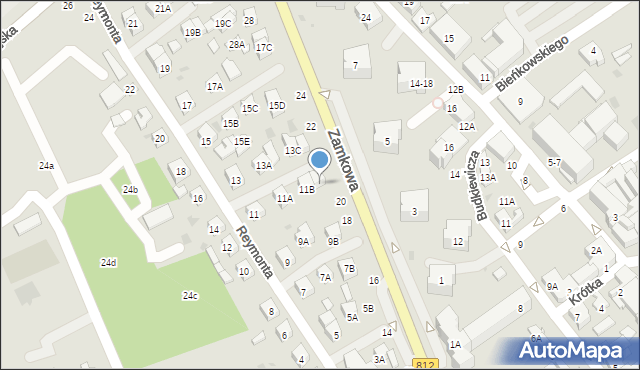 Biała Podlaska, Reymonta Władysława, 11C, mapa Białej Podlaskiej