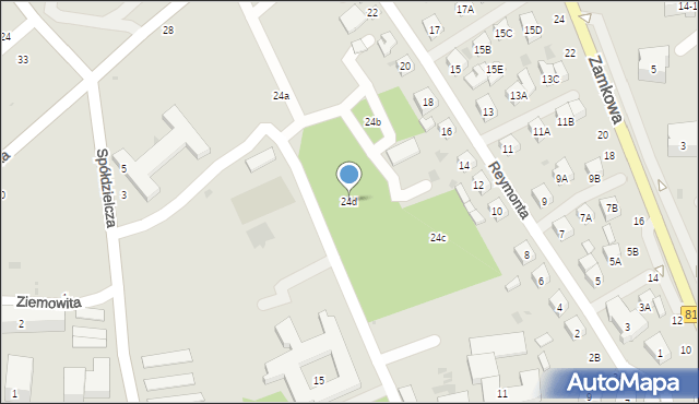 Biała Podlaska, Reymonta Władysława, 24d, mapa Białej Podlaskiej