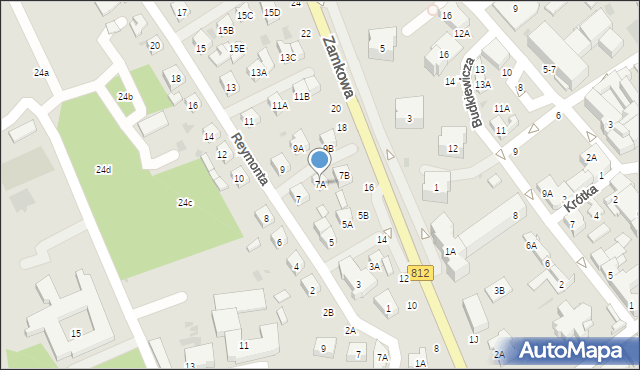 Biała Podlaska, Reymonta Władysława, 7A, mapa Białej Podlaskiej