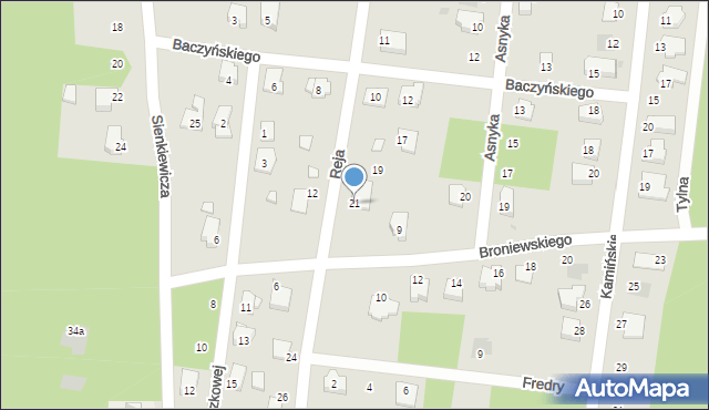 Białobrzegi, Reja Mikołaja, 21, mapa Białobrzegi