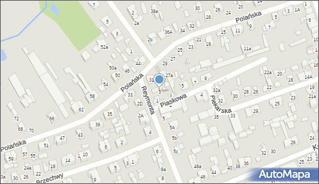 Białobrzegi, Reymonta Władysława, 3, mapa Białobrzegi