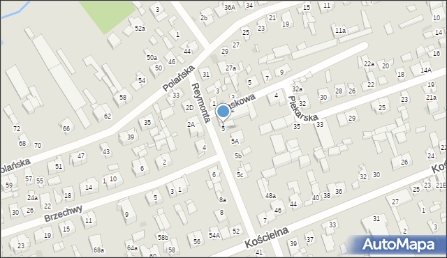 Białobrzegi, Reymonta Władysława, 5, mapa Białobrzegi