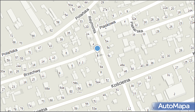 Białobrzegi, Reymonta Władysława, 6, mapa Białobrzegi