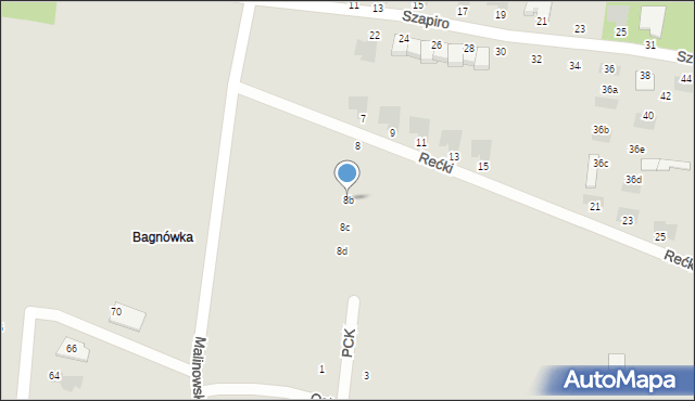 Białystok, Rećki Zbigniewa, 8b, mapa Białegostoku