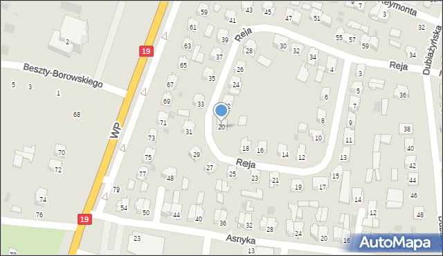 Bielsk Podlaski, Reja Mikołaja, 20, mapa Bielsk Podlaski