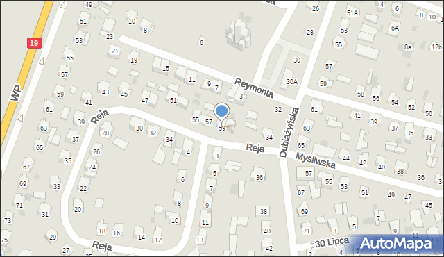 Bielsk Podlaski, Reja Mikołaja, 59, mapa Bielsk Podlaski