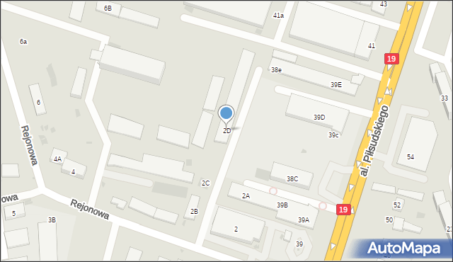 Bielsk Podlaski, Rejonowa, 2D, mapa Bielsk Podlaski