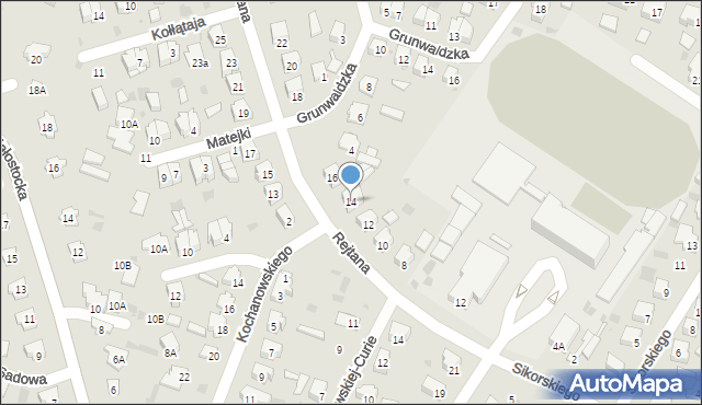 Bielsk Podlaski, Rejtana Tadeusza, 14, mapa Bielsk Podlaski