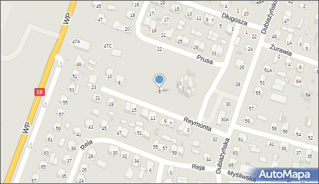 Bielsk Podlaski, Reymonta Władysława, 6, mapa Bielsk Podlaski