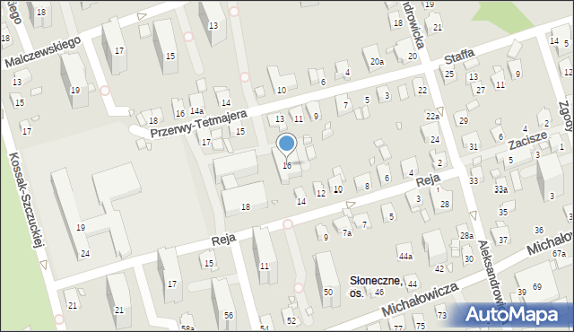 Bielsko-Biała, Reja Mikołaja, 16, mapa Bielsko-Białej