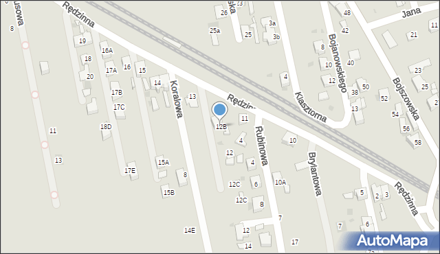 Bieruń, Rędzinna, 12B, mapa Bieruń