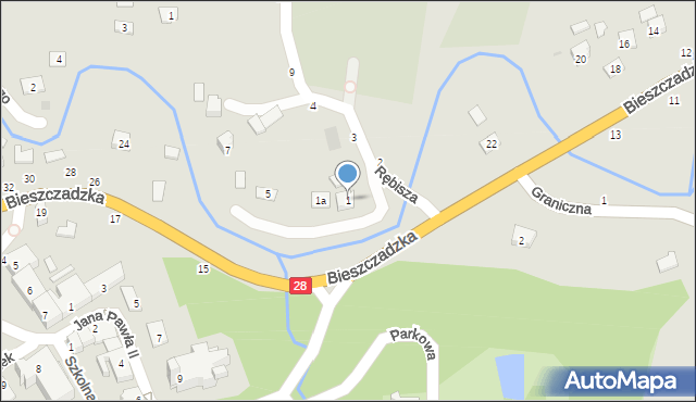 Bircza, Rębisza Franciszka, ks. prał., 1, mapa Bircza