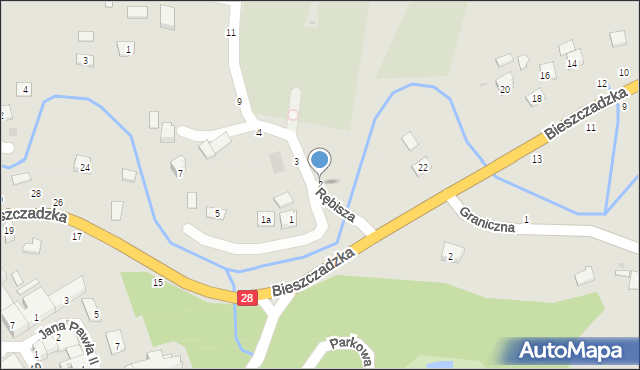 Bircza, Rębisza Franciszka, ks. prał., 2, mapa Bircza