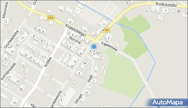 Bisztynek, Reja Mikołaja, 1, mapa Bisztynek
