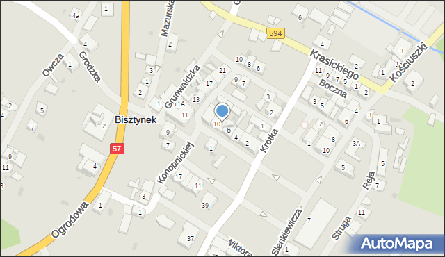 Bisztynek, Reymonta Władysława, 8, mapa Bisztynek