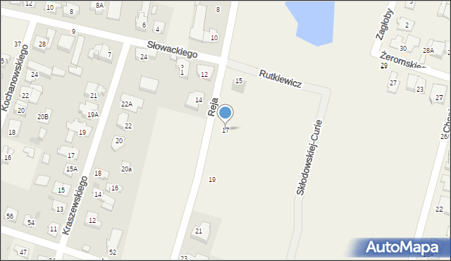Blizne Jasińskiego, Reja Mikołaja, 17, mapa Blizne Jasińskiego