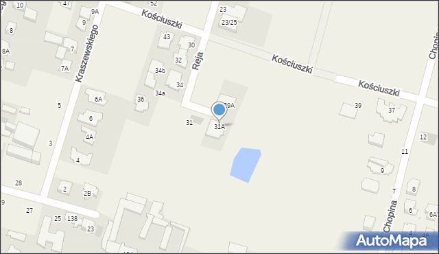 Blizne Jasińskiego, Reja Mikołaja, 31A, mapa Blizne Jasińskiego