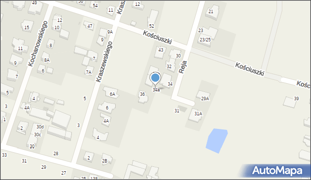 Blizne Jasińskiego, Reja Mikołaja, 34a, mapa Blizne Jasińskiego