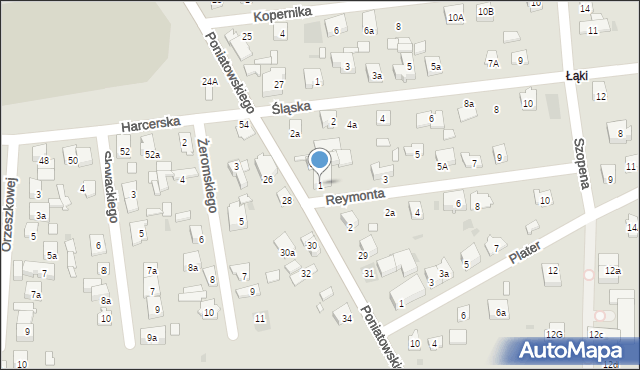 Błonie, Reymonta Władysława, 1, mapa Błonie