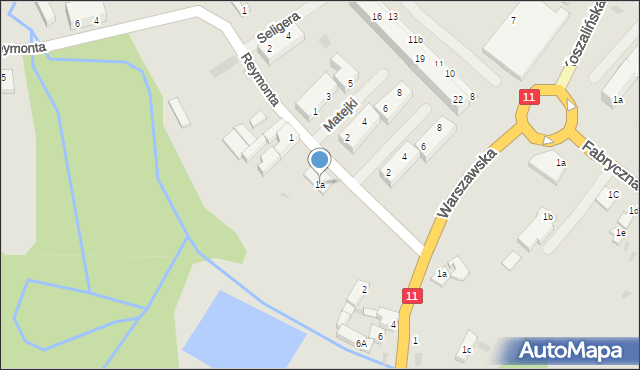 Bobolice, Reymonta Władysława, 1a, mapa Bobolice