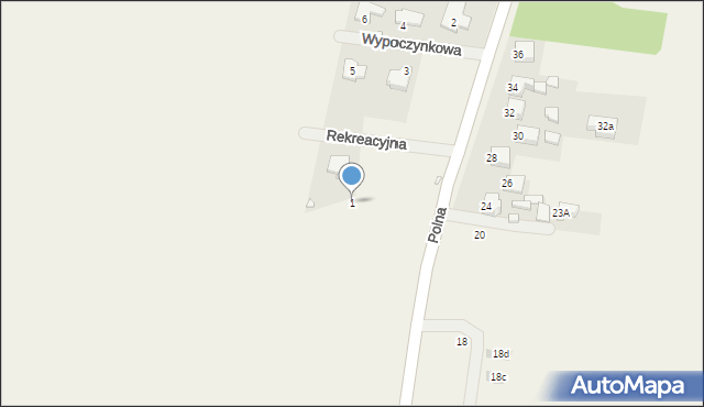 Bobrowniki, Rekreacyjna, 1, mapa Bobrowniki