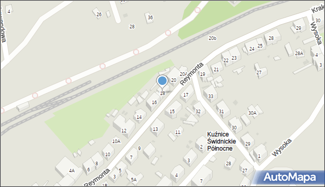 Boguszów-Gorce, Reymonta Władysława, 18, mapa Boguszów-Gorce