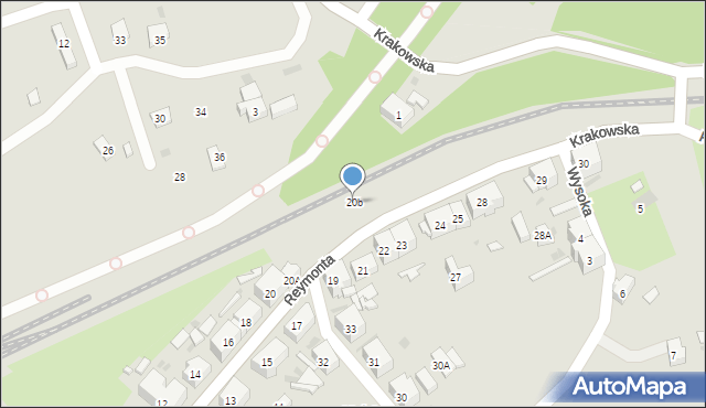 Boguszów-Gorce, Reymonta Władysława, 20b, mapa Boguszów-Gorce
