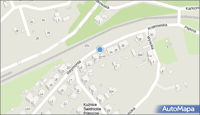 Boguszów-Gorce, Reymonta Władysława, 23, mapa Boguszów-Gorce