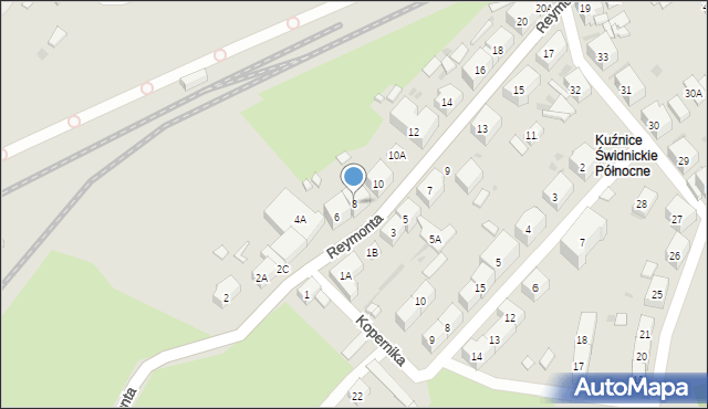 Boguszów-Gorce, Reymonta Władysława, 8, mapa Boguszów-Gorce