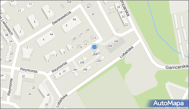 Bolesławiec, Reymonta Władysława, 20A, mapa Bolesławca