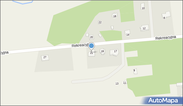 Borki, Rekreacyjna, 21, mapa Borki