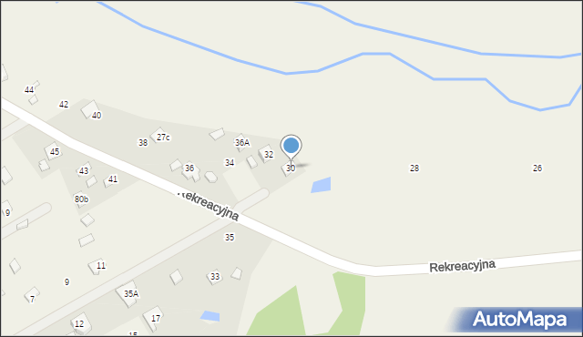 Borki, Rekreacyjna, 30, mapa Borki